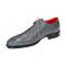 Emilio Franco "Bosco" Grey Genuine Italian Deerskin Leather Lace-Up Dress Shoes.